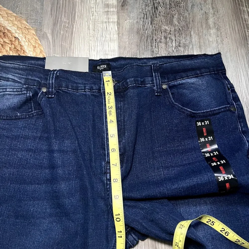 BLU ROCK Mens Dark Wash Denim Jeans NWT